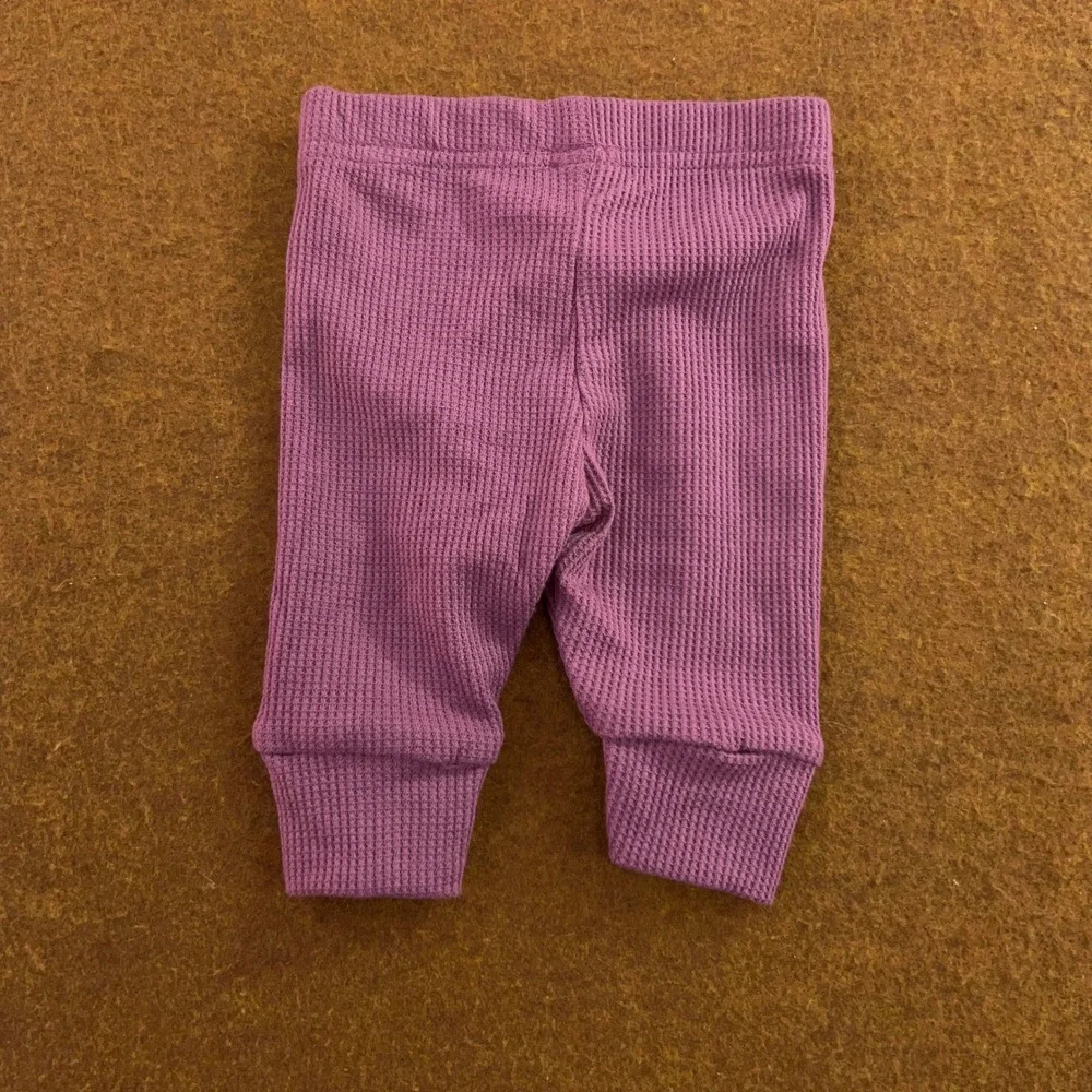 Carter's Just One You Baby Size 3M Purple Waffle Knit Thermal 2 Piece Set NWT